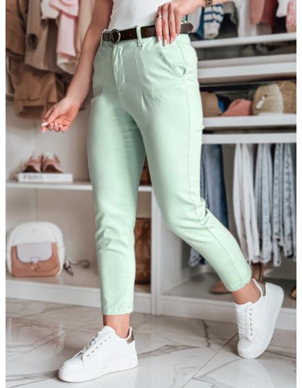 Dámské kalhoty TAIRONIK, mátové, se páskem