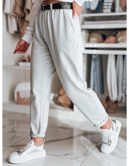 Dámské chino kalhoty s páskem TAILANDI světle šedé