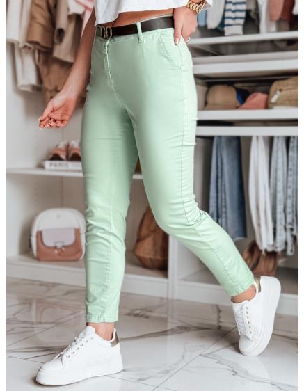 Dámské kalhoty slim fit s páskem LINESKA mátové