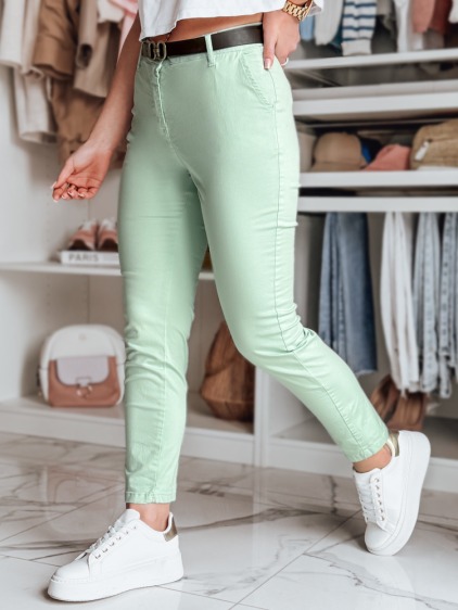 LINESKA női slim fit nadrág övvel, menta