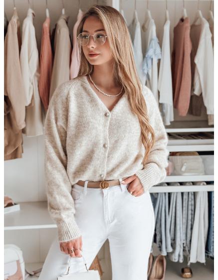 Női túlméretezett pulóver SOFTELLS bézs