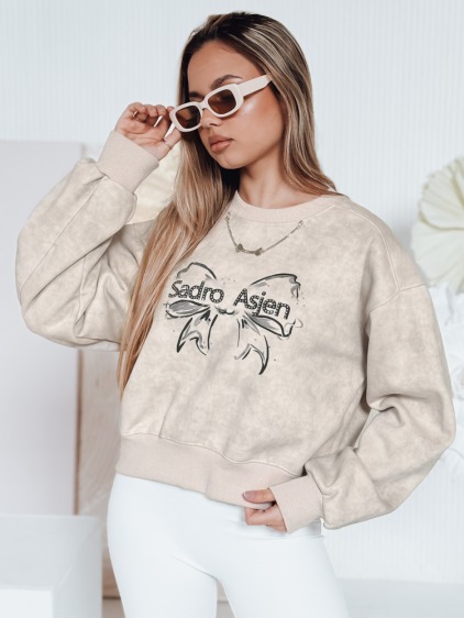 Dámská krátká oversize mikina s motivem tie-dye DENVIS světle šedá