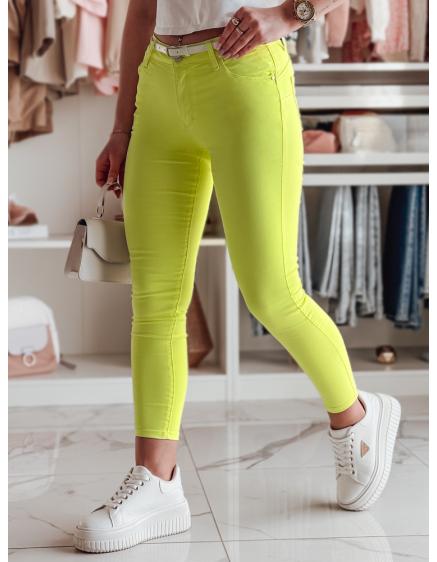 Dámské skinny kalhoty VIVASKIN s páskem, žluté