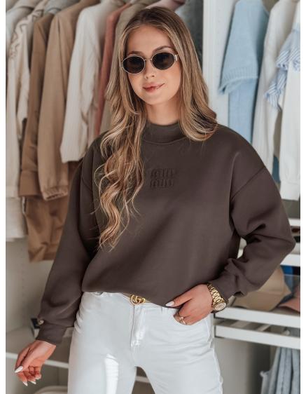 Dámská oversize mikina s nášivkou LOVASON mokka