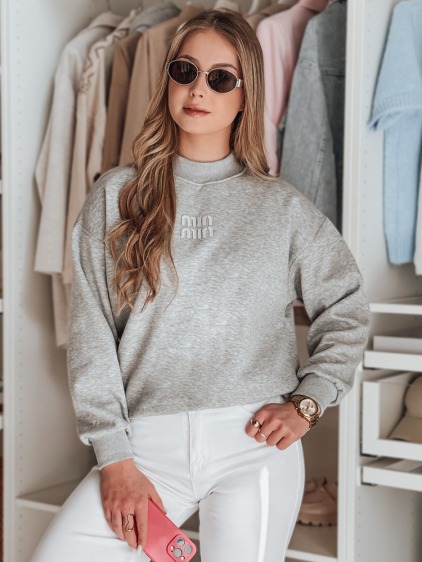 Dámská oversize mikina s nášivkou LOVASON šedá