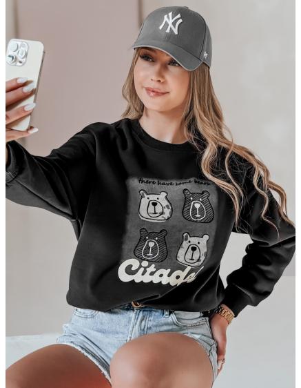 Dámska oversize mikina s medvídky MISOBEARS černá