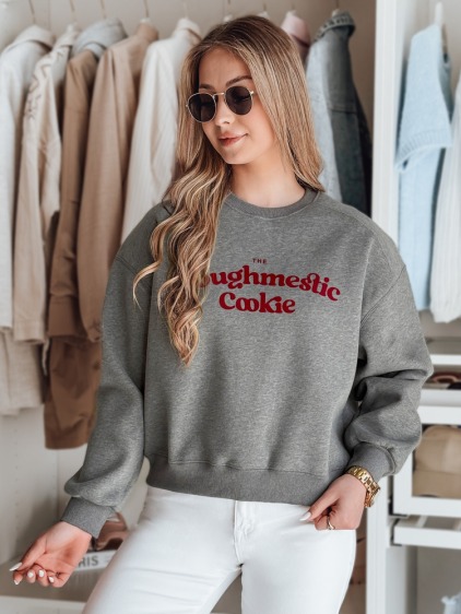 Dámská oversize mikina s potiskem COOKIES tmavě šedá