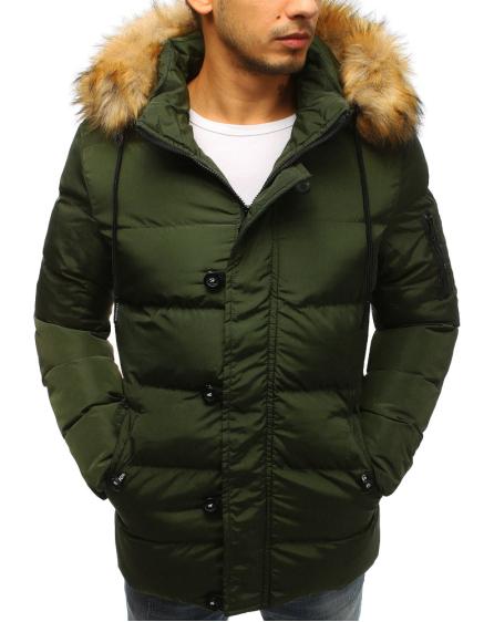 Pánska zimná bunda prešívaná zelená