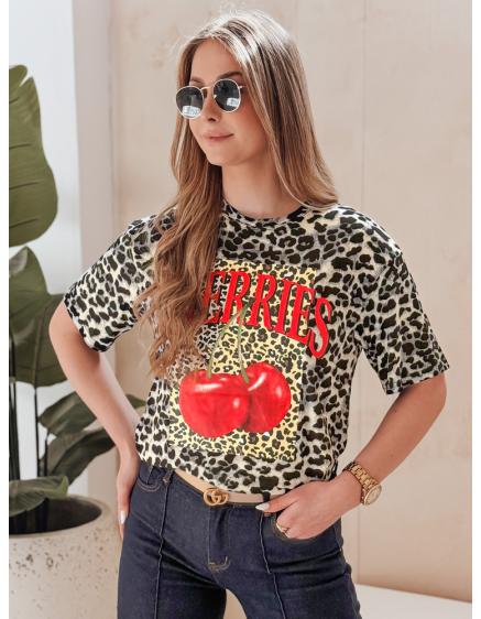 Dámské tričko oversize s puntíky ZESTSTYLE šedá