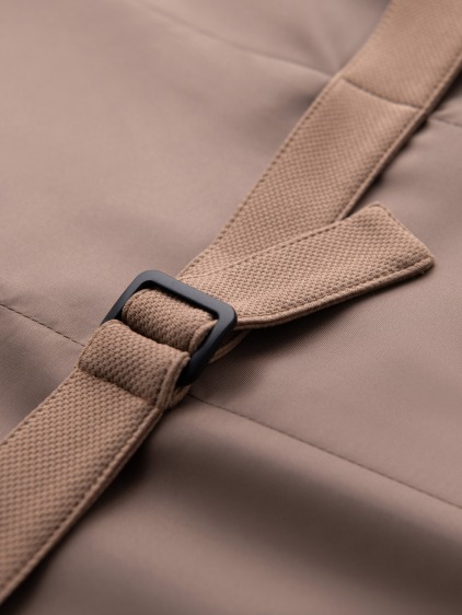 Pánská slim fit strukturovaná vesta s klopami, hnědá – fotografie produktu 11
