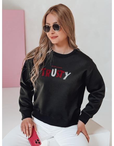 Dámska oversize mikina s výšivkou SOFTRUS čierna