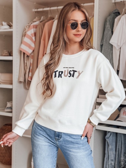 Dámská oversize mikina s výšivkou SOFTRUS ecru