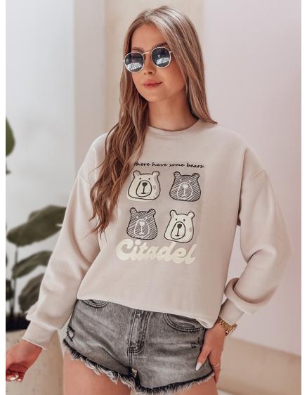 Dámska oversize mikina s medvedíkmi MISOBEARS béžová