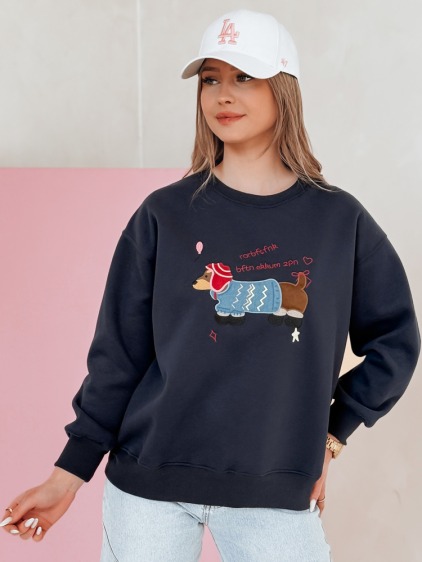 Női oversize pulóver DOGSWEETY sötétkék