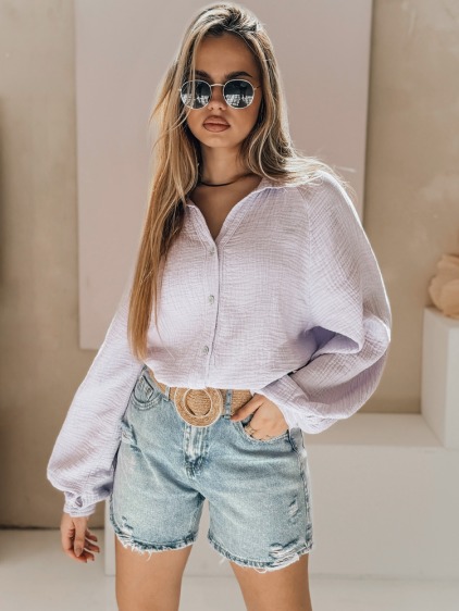 Dámske džínsové šortky s opaskom HOT SUMMER modré