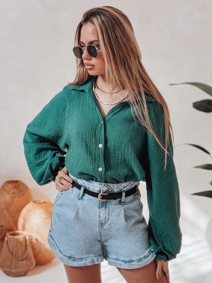 Dámske džínsové šortky s opaskom SHORT LOVER modré