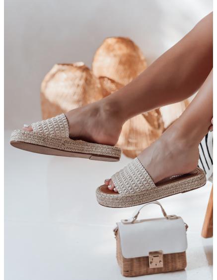 PLAZENTA női papucsok, bézs színben