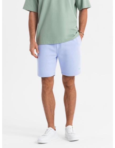 Unisex teplákové šortky so šnúrkou v páse - levanduľová V9 OU-SRBC-0101
