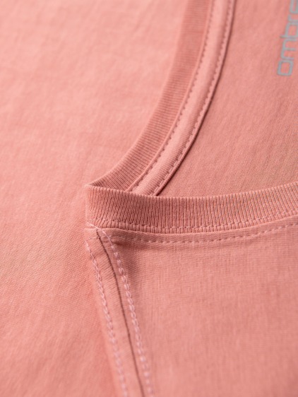 Pánské klasické bavlněné tričko BASIC s výstřihem do V – růžové V7 OM-TSBS-0237 – fotografie produktu 6