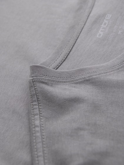 Pánske klasické bavlnené tričko BASIC – šedé V3 OM-TSBS-0236 – fotografie produktu 6