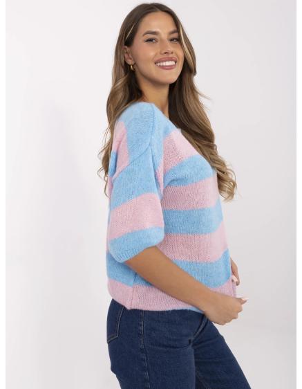 Fluo růžové mini pletené šaty s copánky RUE PARIS