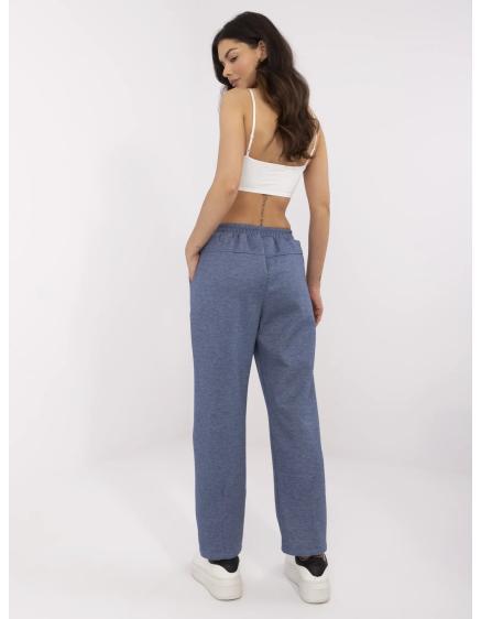 Sötétkék melírozott nadrág zsinórral