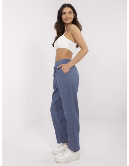 Sötétkék melírozott nadrág zsinórral