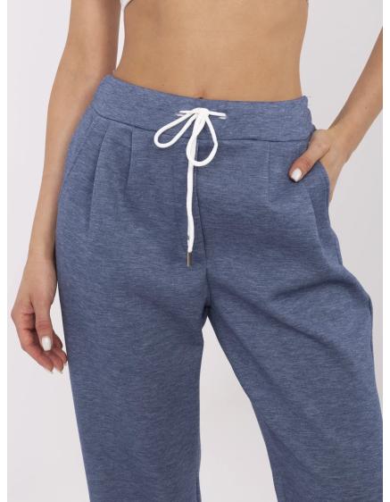 Sötétkék melírozott nadrág zsinórral