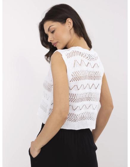 Bílo-světle žlutá dámská základní blůza s rolákem a pruhy