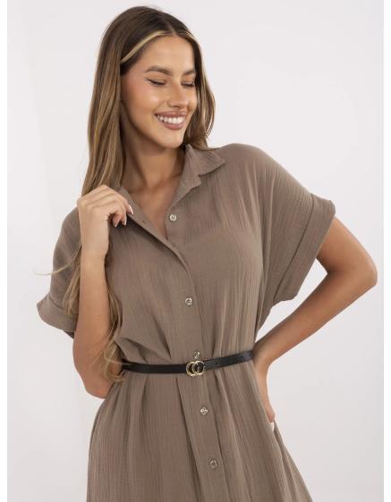 Barna muszlin ingruvó övvel