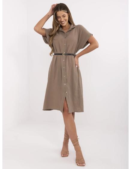 Barna muszlin ingruvó övvel