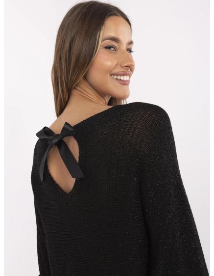 Világos lila női klasszikus pulóver mintákkal