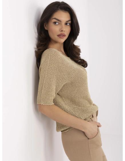 Fluorescenčný ružový obojstranný sveter s krátkymi rukávmi