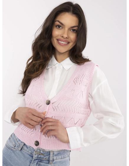 Pistáciový klasický svetr s výstřihem do V