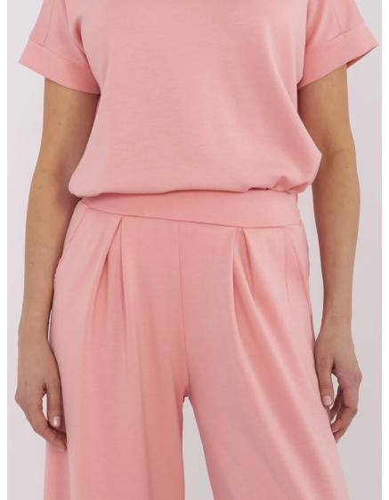 Barack színű alapvető melegítő nadrág redőkkel