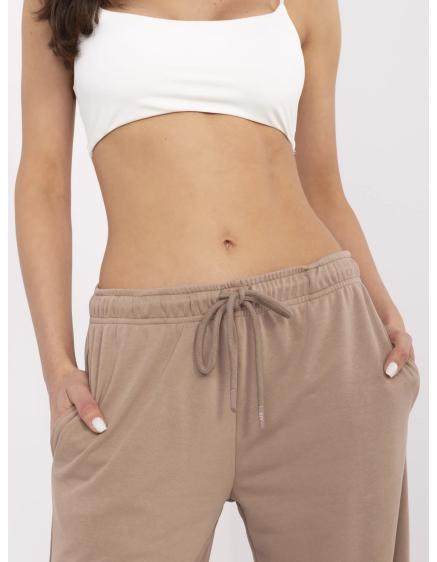 Tmavo béžové basic tepláky s rovnými nohavicami