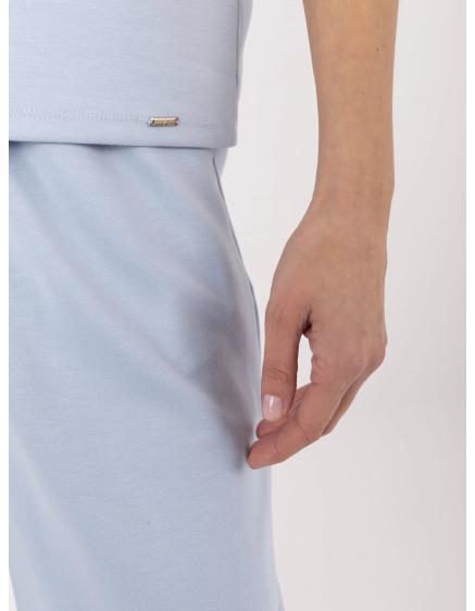 Világoskék alap palazzo nadrág