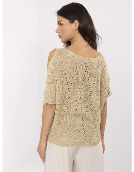 Svetlo fialový pletený sveter s copmi