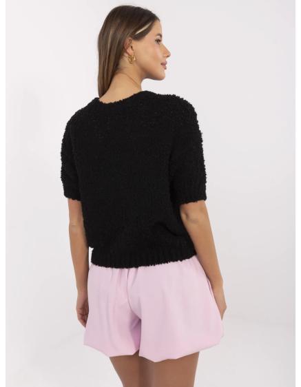 Fluorescenčný ružový dámsky oversized sveter s rolákom