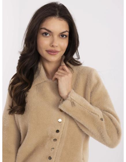 Béžová bunda z alpaka s příměsí vlny