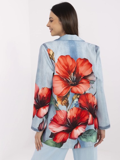 Kék női kabát imitált denimből