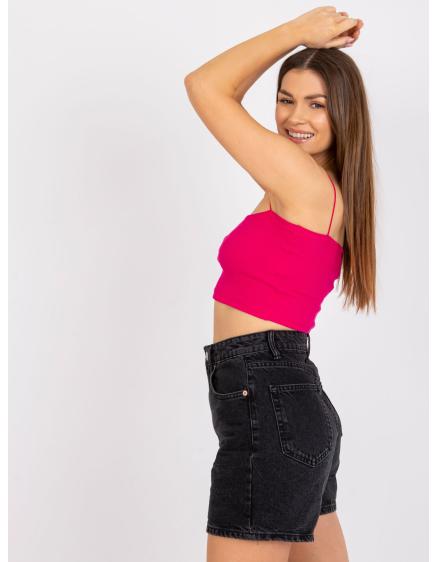 Fuchsiový krátky top Aria s ramienkami od RUE PARIS