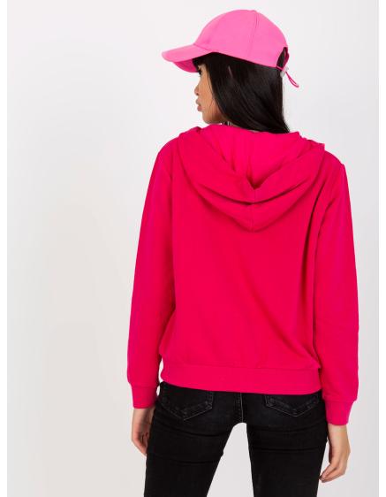 Fuchsiová basic mikina s kapsami