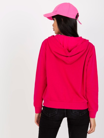 Fuchsiová basic mikina s vreckami