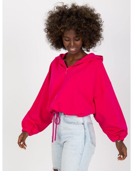 Fuchsiová basic mikina s širokými rukávy RUE PARIS