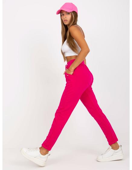 Fuchsiové teplákové kalhoty basic s kapsami Aprilia
