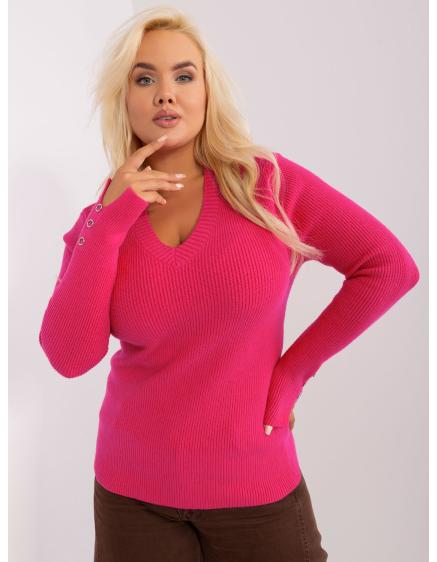 Fuchsiový oversized sveter s prímesou vlny OCH BELLA