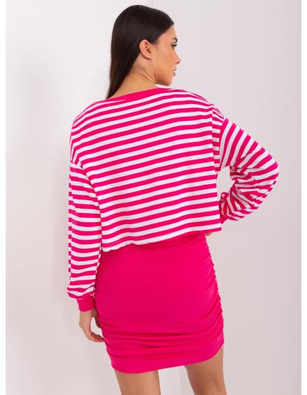 Fuchsiová a biela základná súprava so skladanými šatami