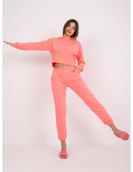 Fluorescenčná ružová bavlnená tepláková súprava Neele