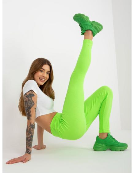Fluorescenčné zelené basic legíny s pruhmi